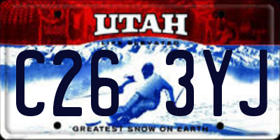 UT license plate C263YJ
