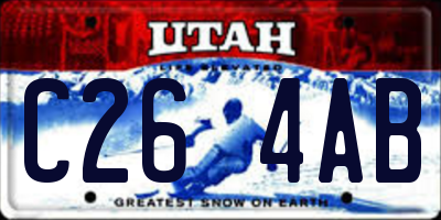 UT license plate C264AB