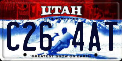UT license plate C264AT