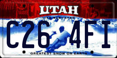 UT license plate C264FI