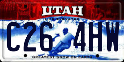 UT license plate C264HW