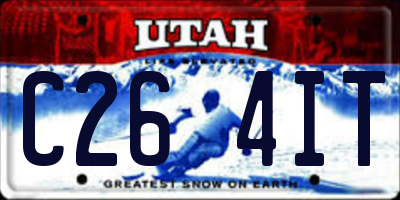 UT license plate C264IT