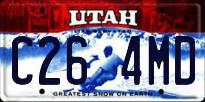 UT license plate C264MD