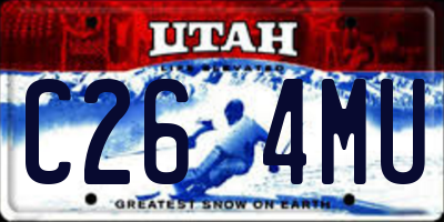 UT license plate C264MU
