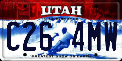 UT license plate C264MW