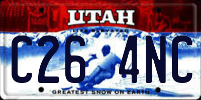 UT license plate C264NC
