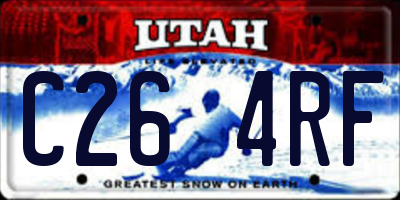 UT license plate C264RF