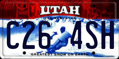 UT license plate C264SH