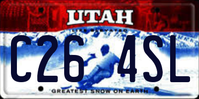 UT license plate C264SL