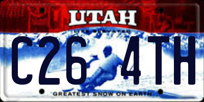 UT license plate C264TH