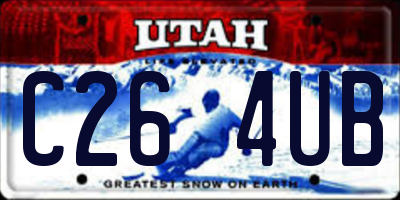 UT license plate C264UB