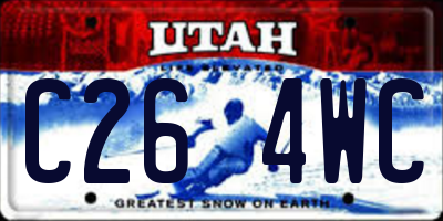 UT license plate C264WC