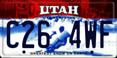 UT license plate C264WF