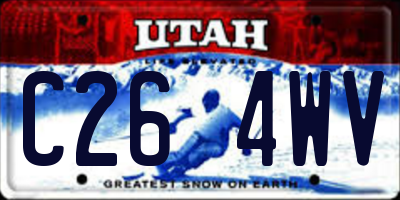 UT license plate C264WV