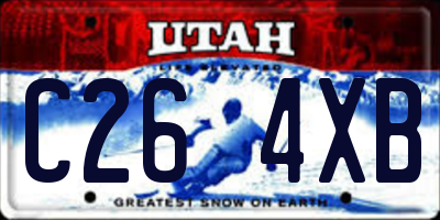 UT license plate C264XB