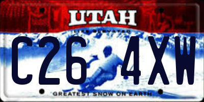 UT license plate C264XW