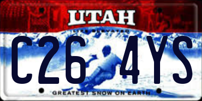 UT license plate C264YS