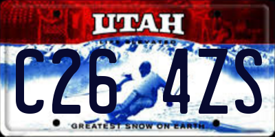 UT license plate C264ZS