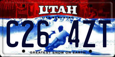 UT license plate C264ZT