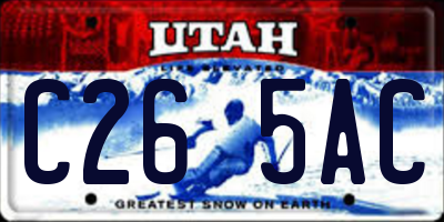 UT license plate C265AC