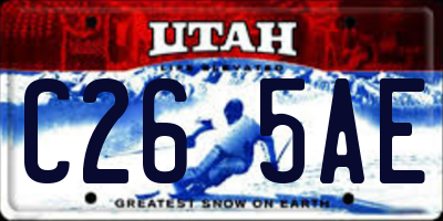 UT license plate C265AE