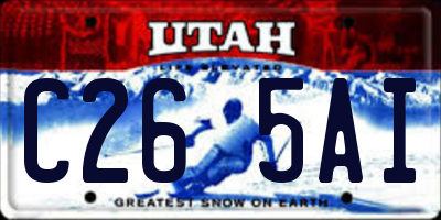 UT license plate C265AI