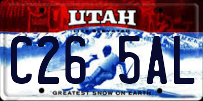 UT license plate C265AL