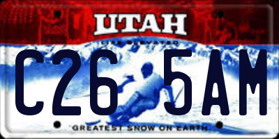 UT license plate C265AM