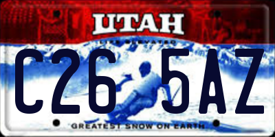UT license plate C265AZ