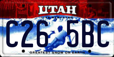 UT license plate C265BC