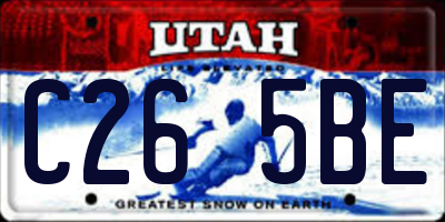 UT license plate C265BE