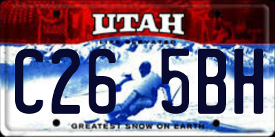 UT license plate C265BH
