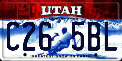 UT license plate C265BL