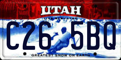 UT license plate C265BQ