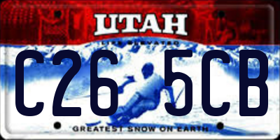 UT license plate C265CB