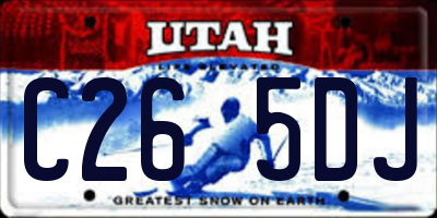 UT license plate C265DJ