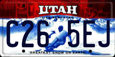 UT license plate C265EJ
