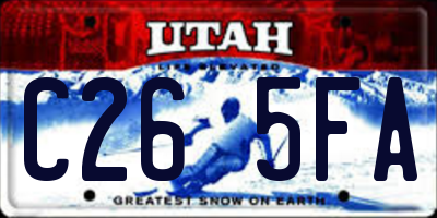 UT license plate C265FA