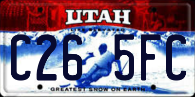 UT license plate C265FC