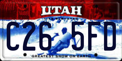 UT license plate C265FD