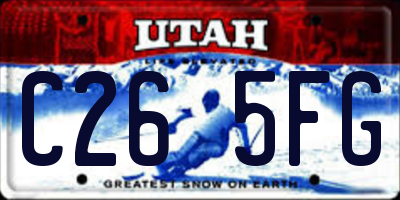 UT license plate C265FG
