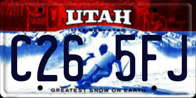UT license plate C265FJ
