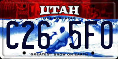 UT license plate C265FO