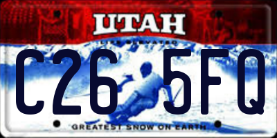 UT license plate C265FQ