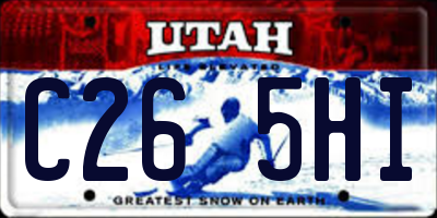 UT license plate C265HI