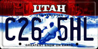 UT license plate C265HL