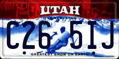 UT license plate C265IJ