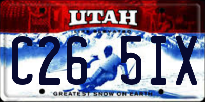 UT license plate C265IX