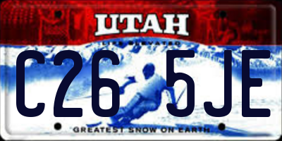 UT license plate C265JE