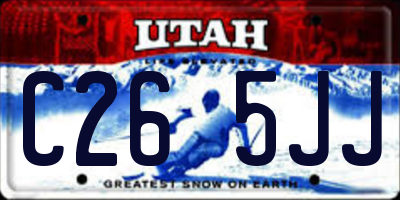 UT license plate C265JJ